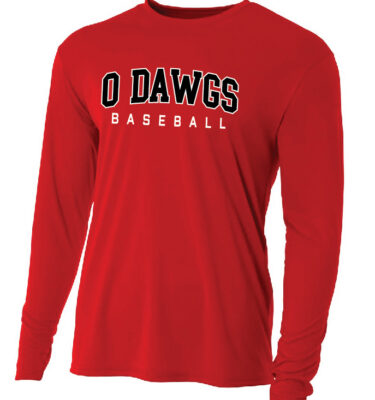 O Dawgs Player Long Sleeve Scarlet Practice Shirt