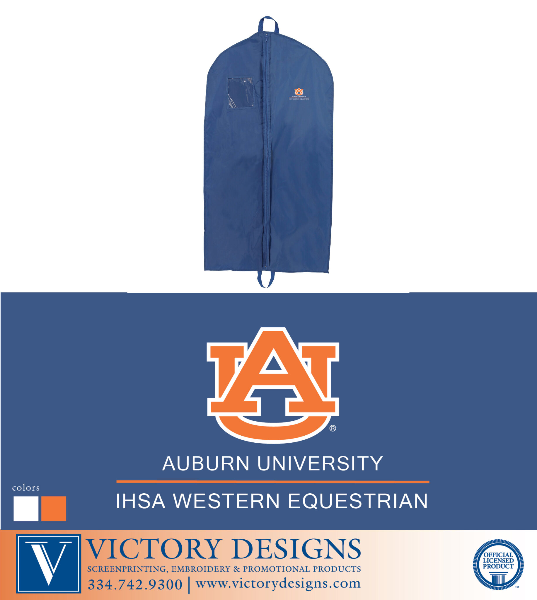 AU IHSA Western Garment Bag Victory Designs