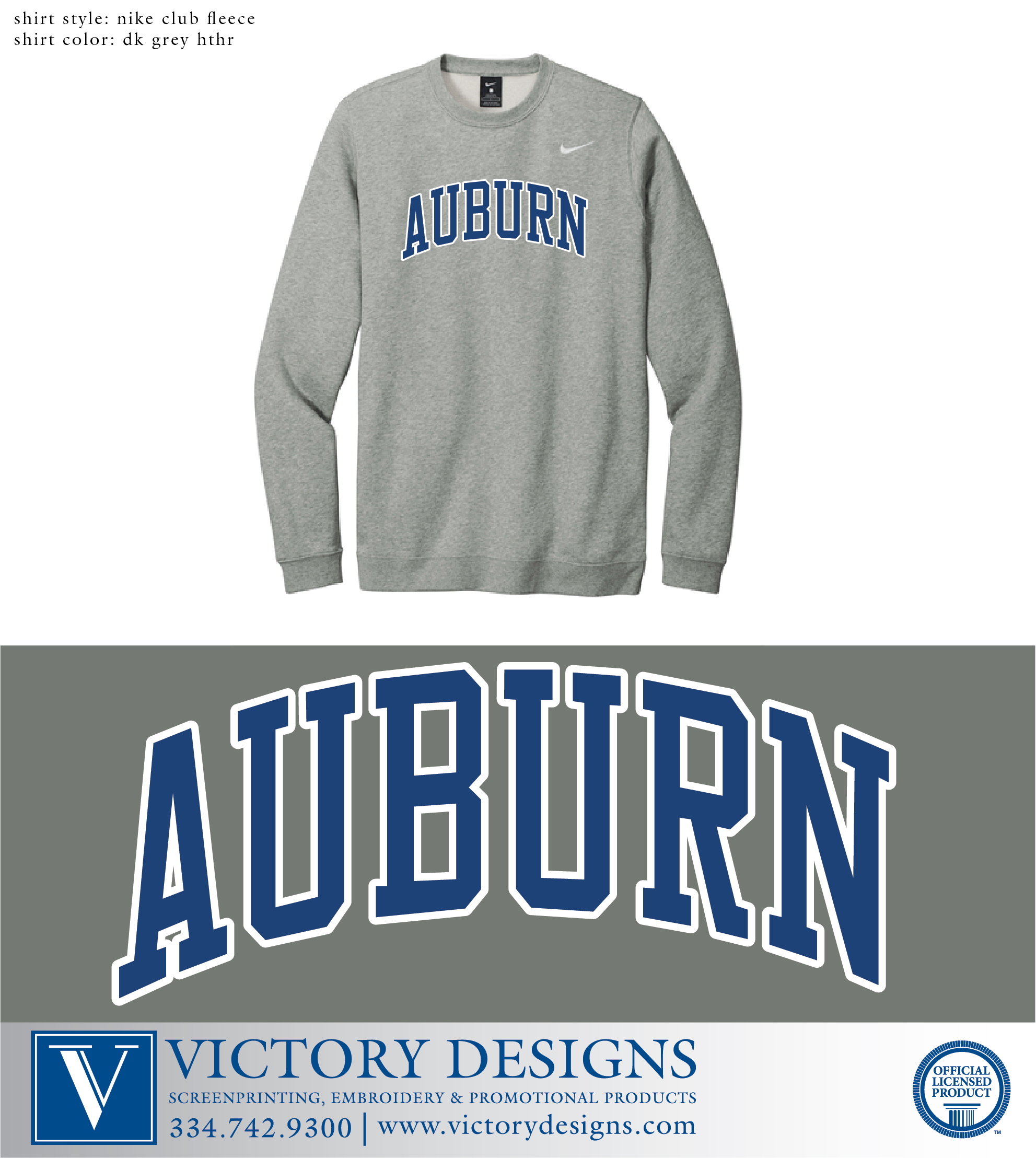 AHS Girls Soccer - Arched Tackle Twill Nike Sweatshirt - Image 3