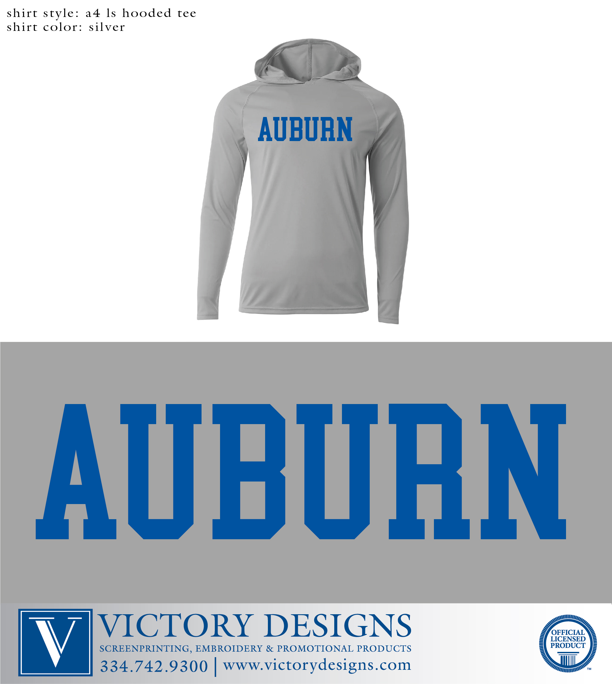 AEEC - Silver Long Sleeve Hooded Tee - Image 2