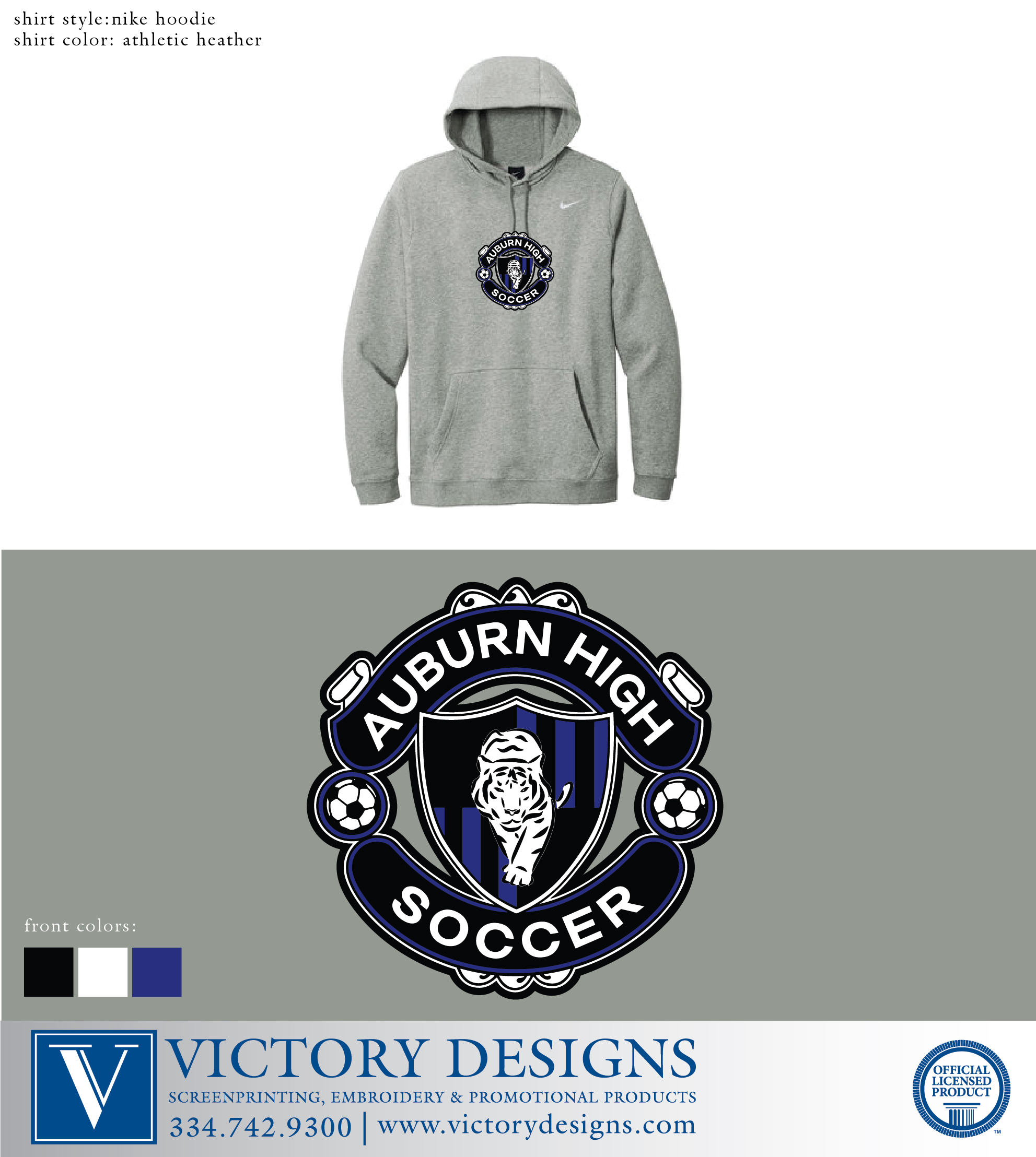 AHS Soccer - Crest Nike Hoodie - Image 4