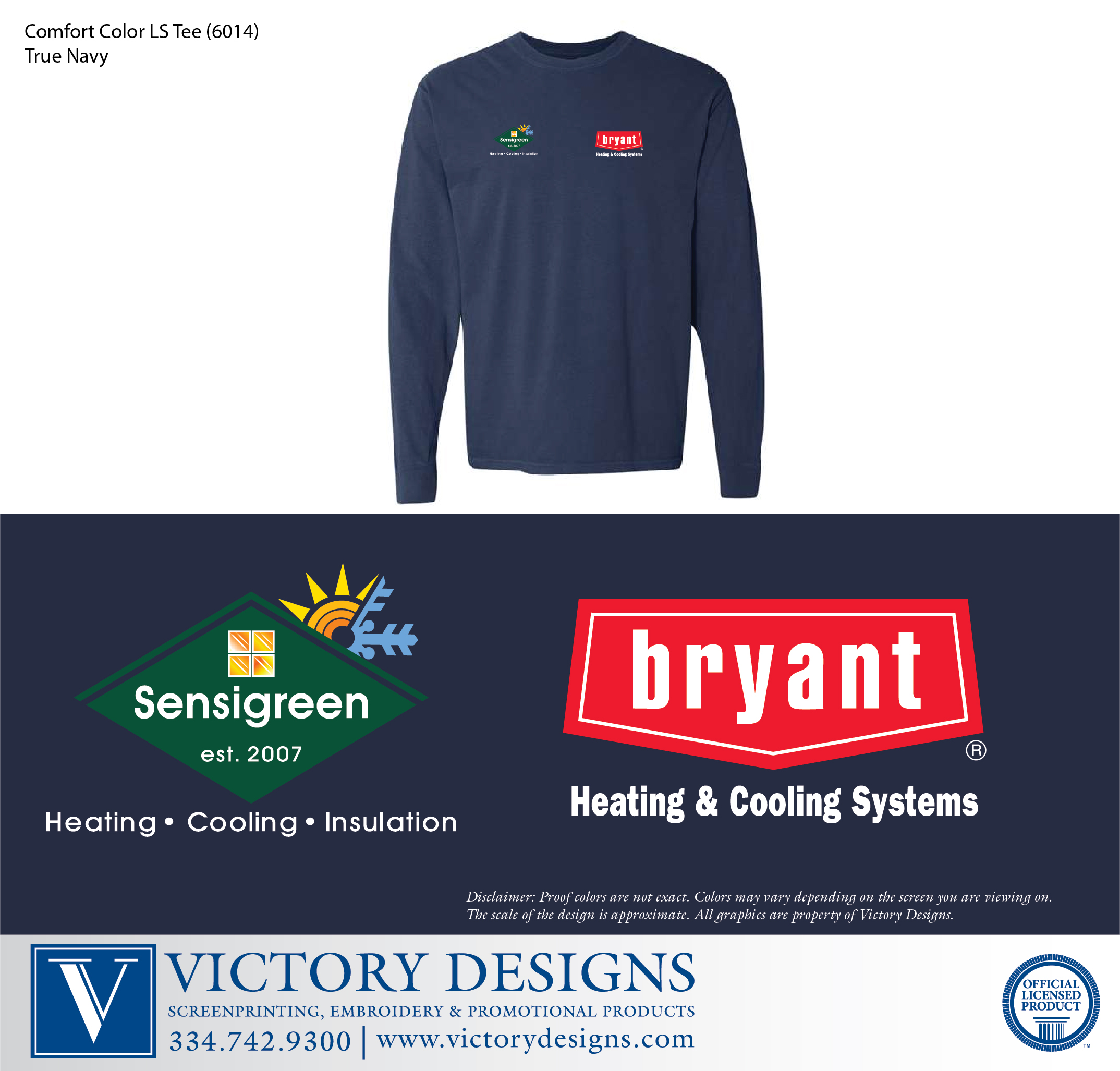 Sensigreen Huntsville- Comfort Color Long Sleeve Tee (Navy) - Image 2