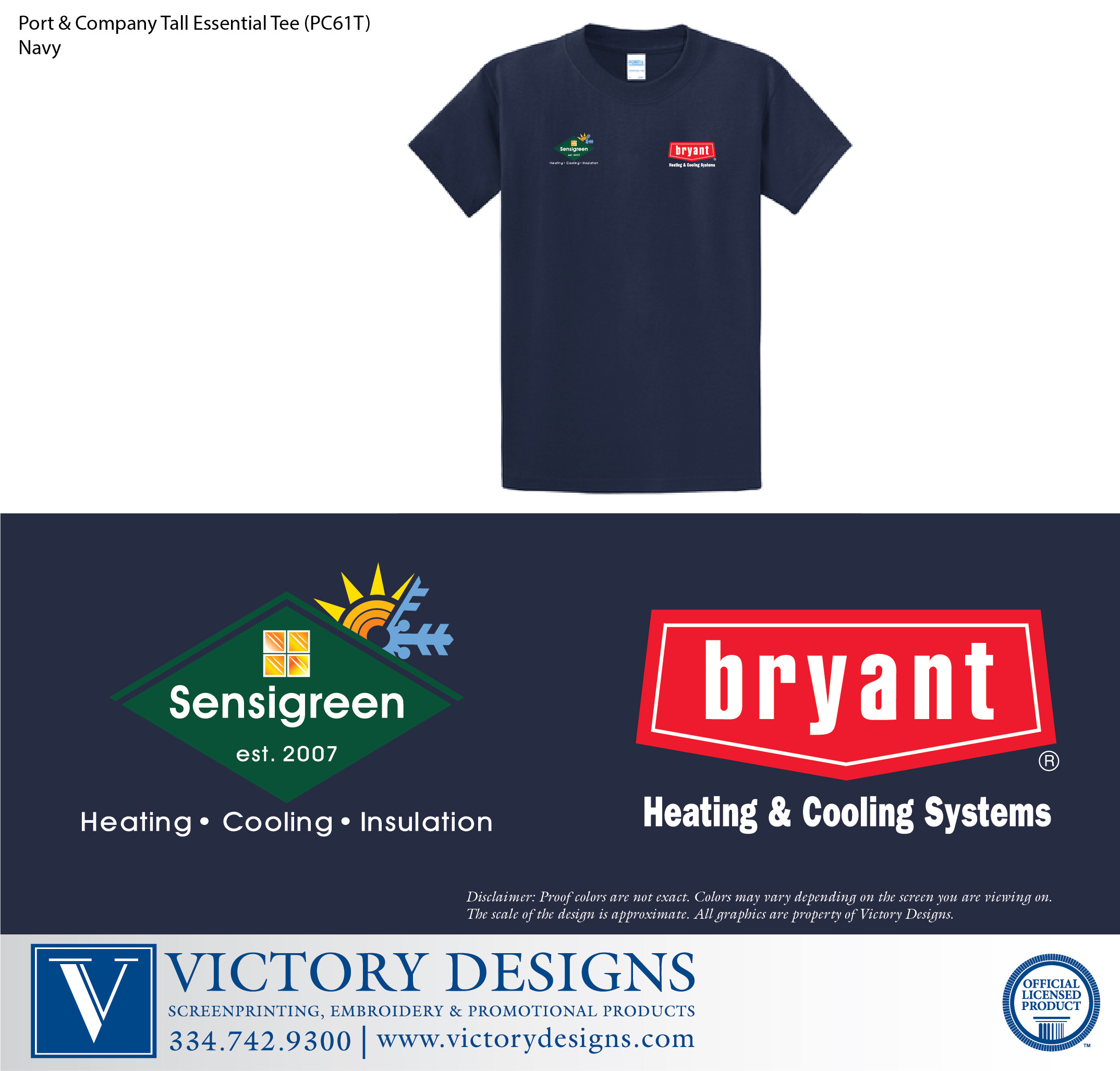 Sensigreen Huntsville- Port & Company Tall Tee (Navy) - Image 2