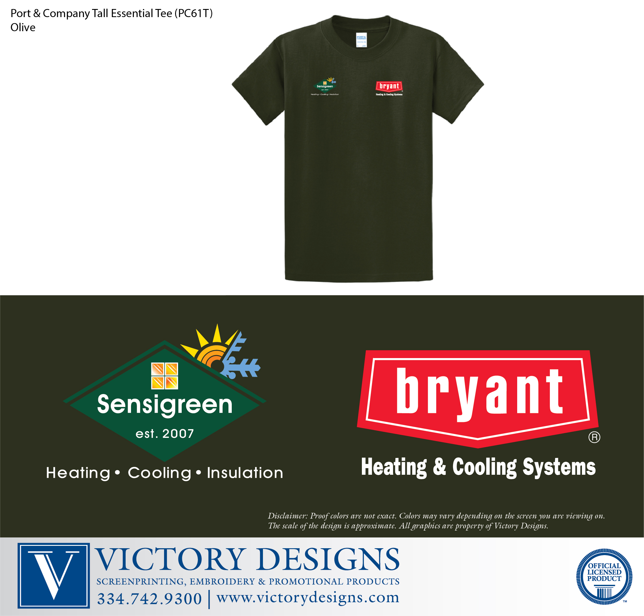 Sensigreen Huntsville - Port & Company Tall Tee (Olive) - Image 2