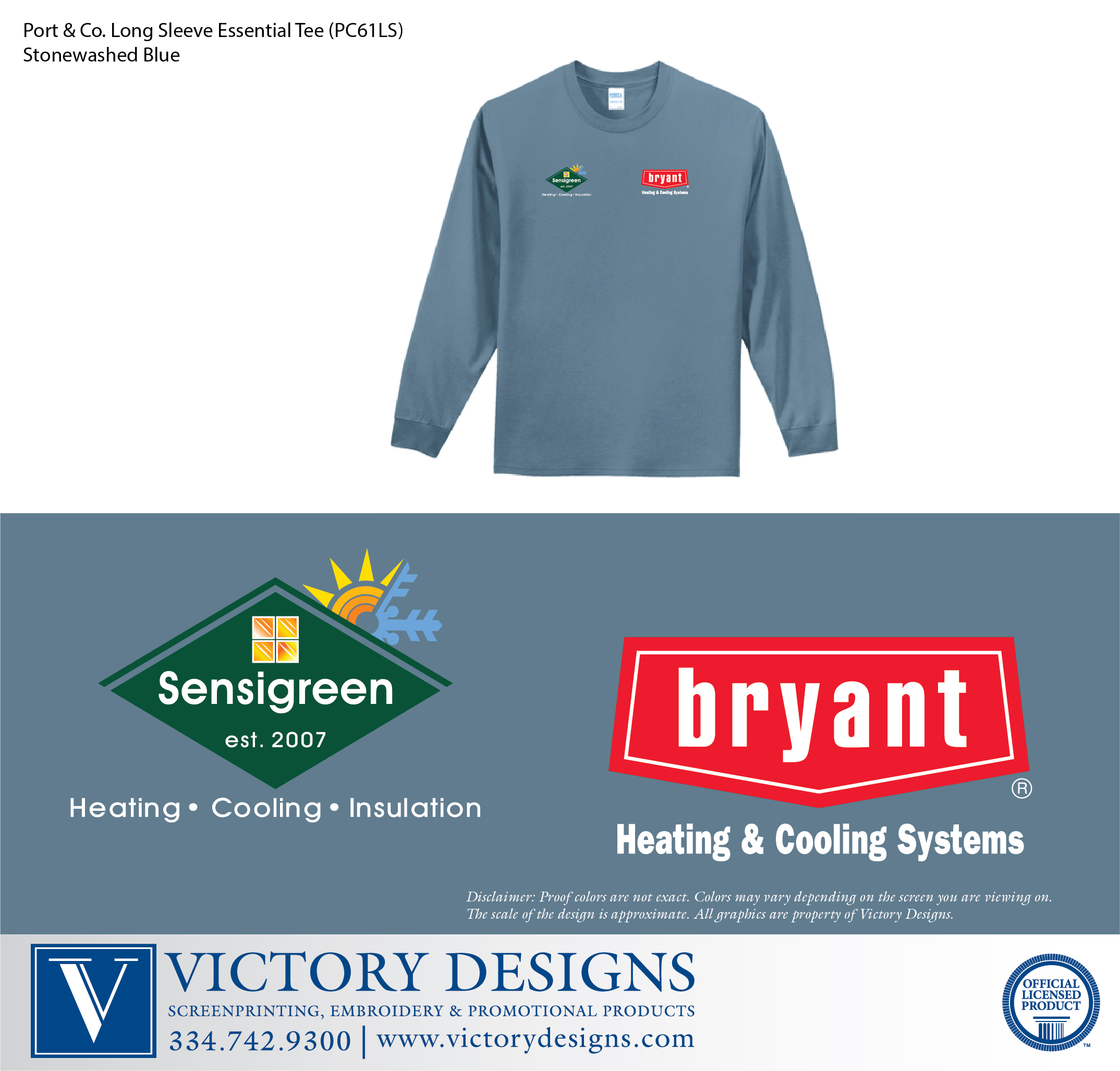 Sensigreen Huntsville- Port & Company Long Sleeve Tee Tall (Stonewashed Blue) - Image 2