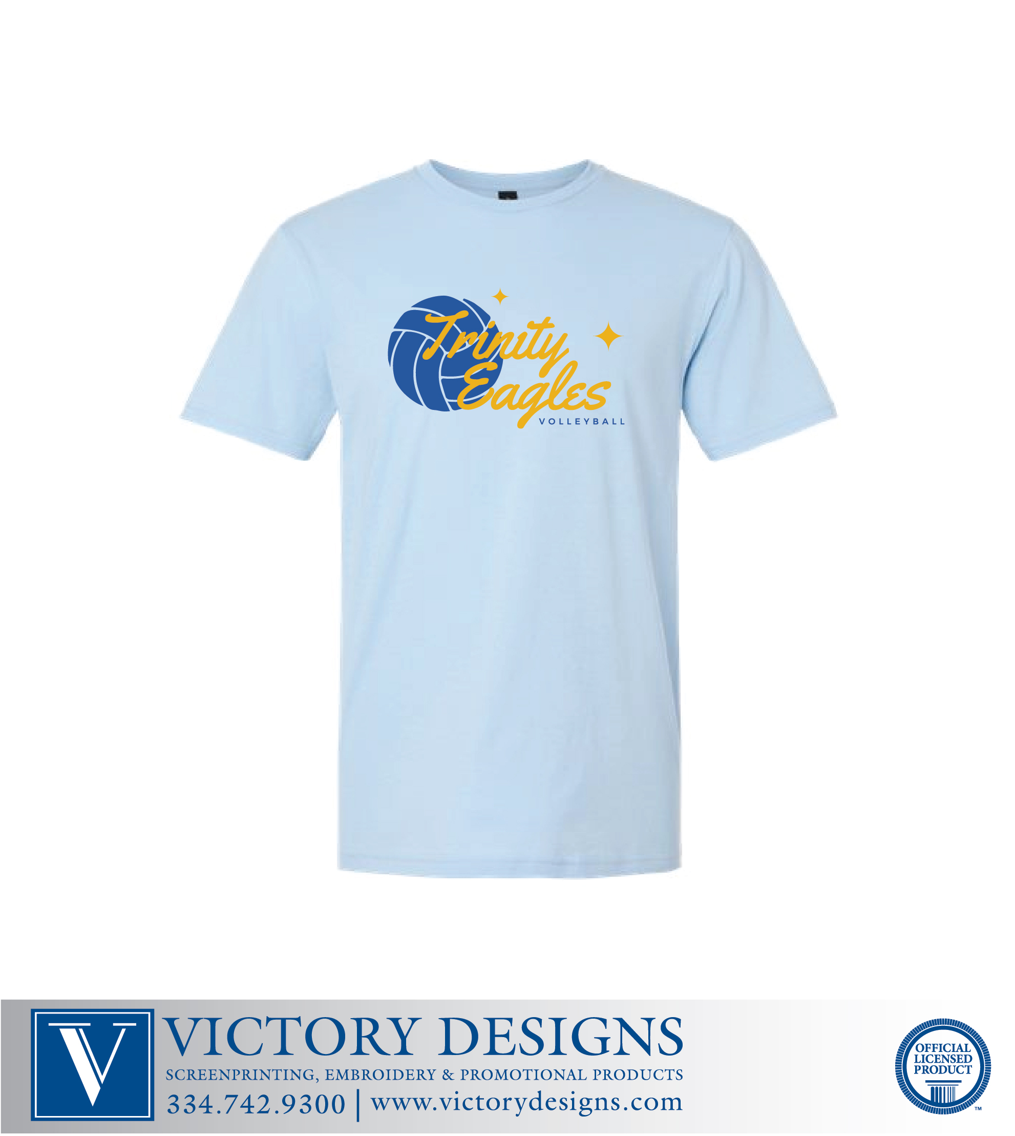 TCS- Volleyball Light Blue Gildan Tee - Image 2