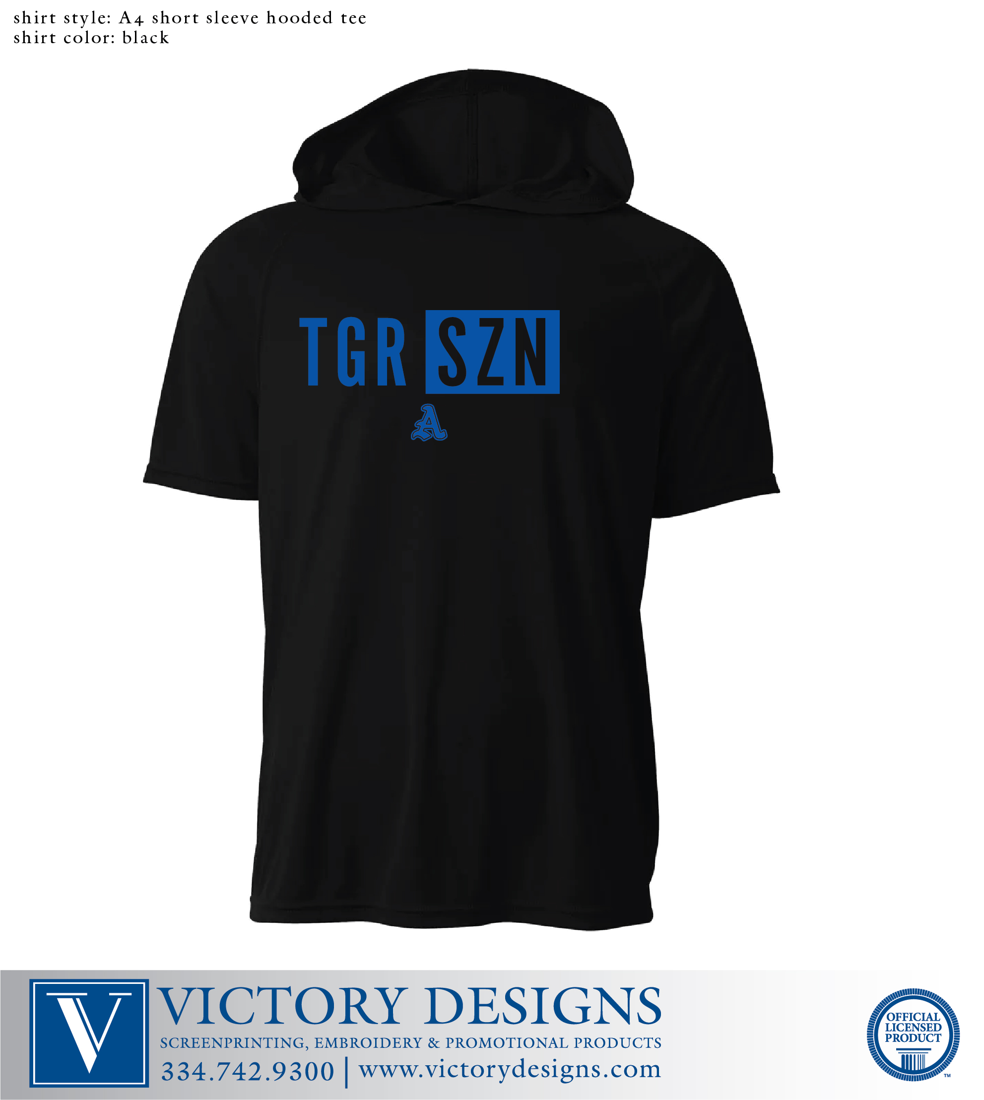 Yarbrough- Black Dri-Fit Short Sleeve Hooded Tee (TGR SZN) - Image 2