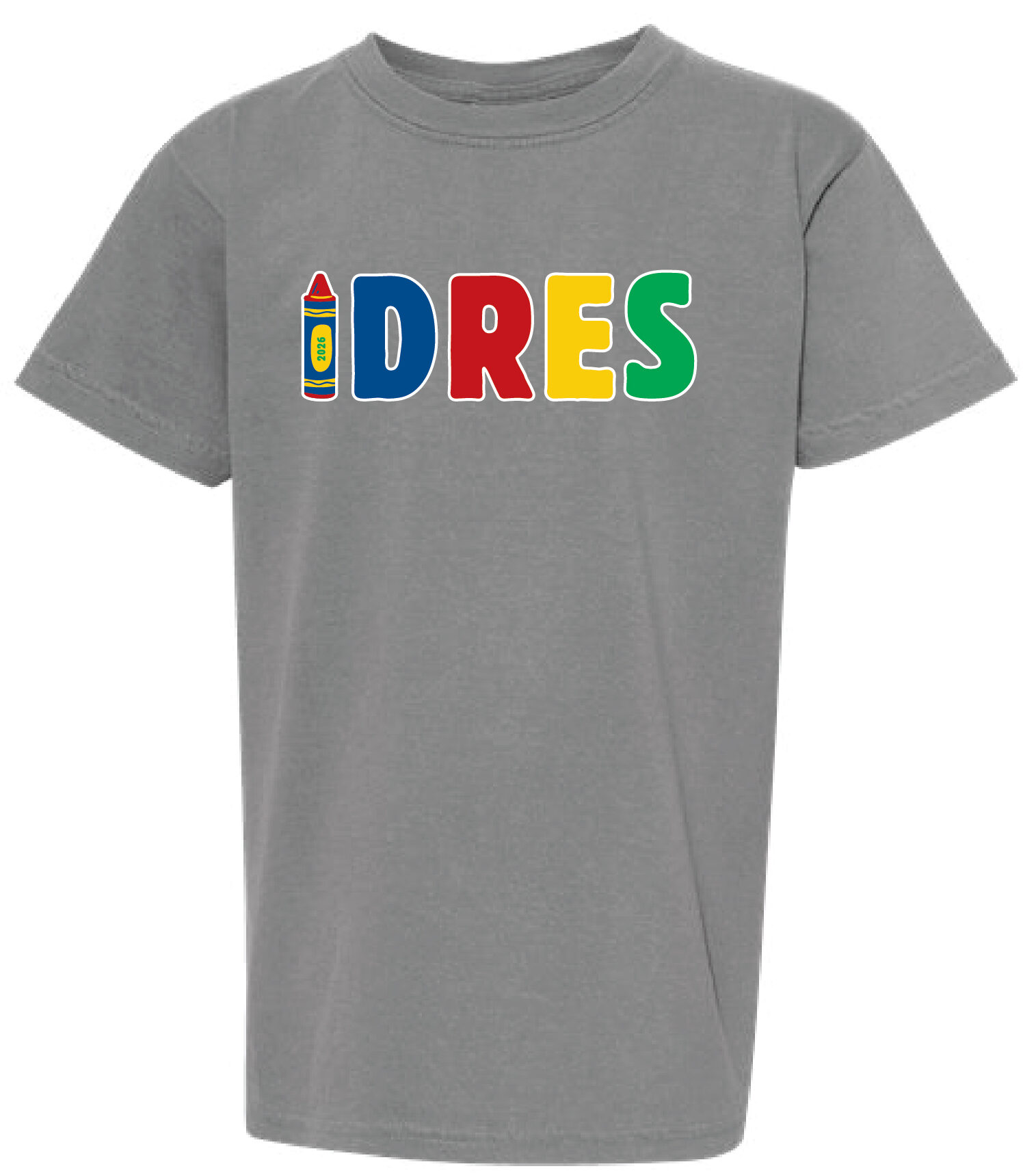 Dean Road - Grey Crayon Design Comfort Color T-shirt