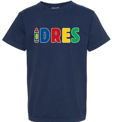 Dean Road - Navy Crayon Design Comfort Color T-shirt