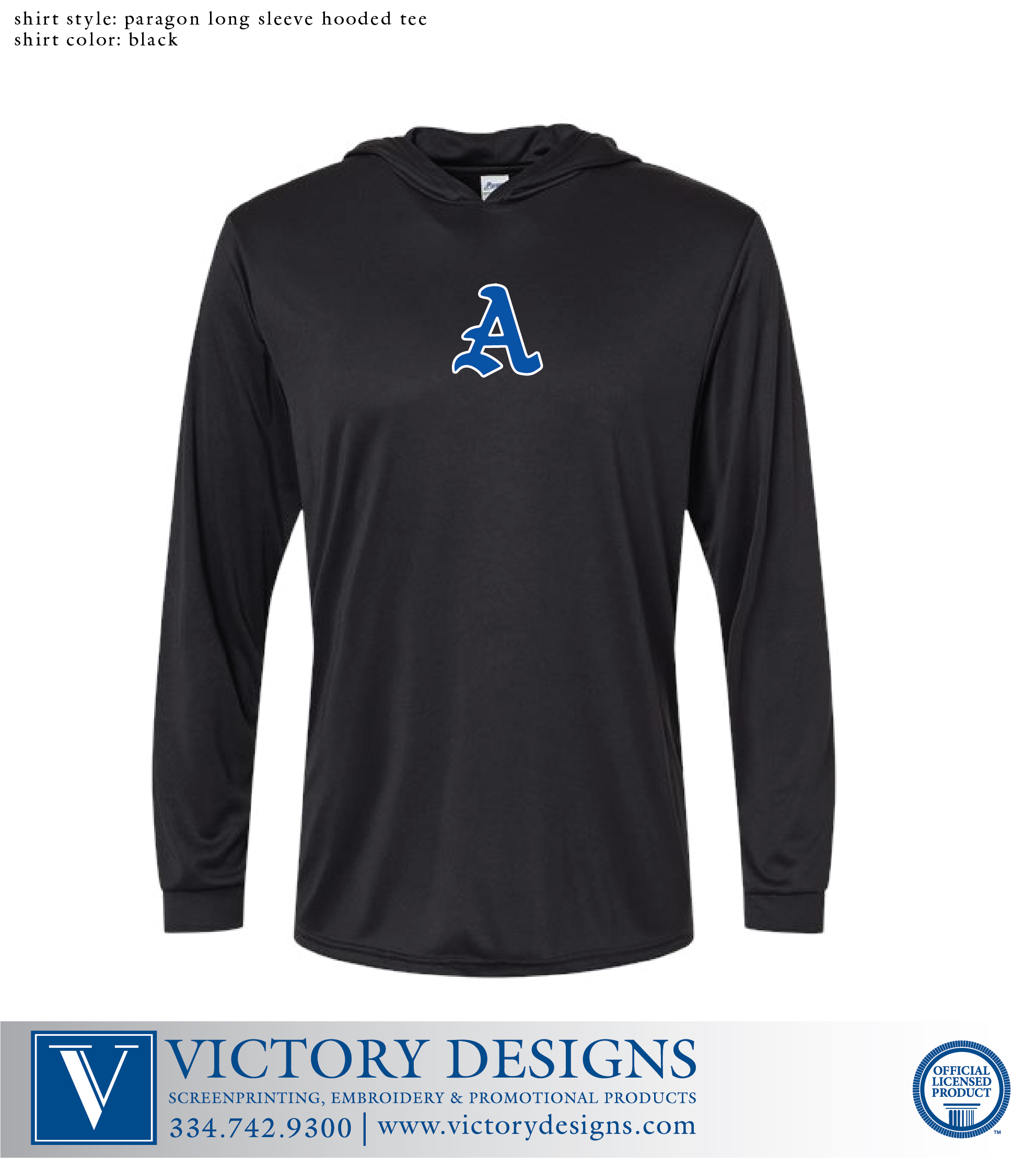 AEEC - Black Auburn A Long Sleeve Hooded Tee - Image 2
