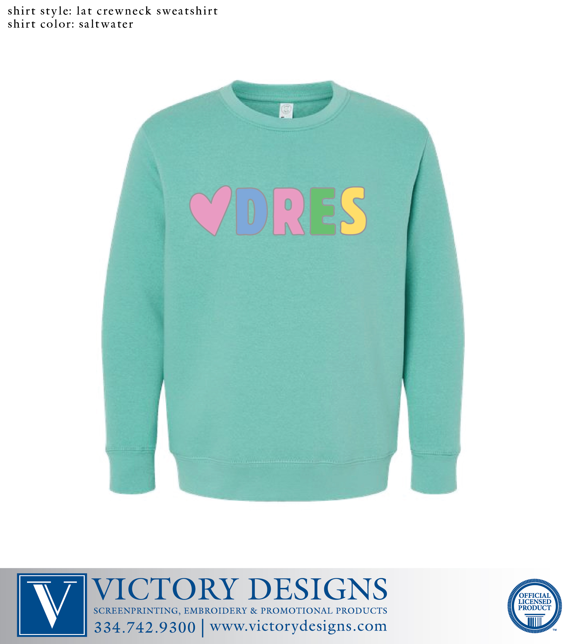 Dean Road - Heart Design LAT Sweatshirt (4 Color Options) - Image 3