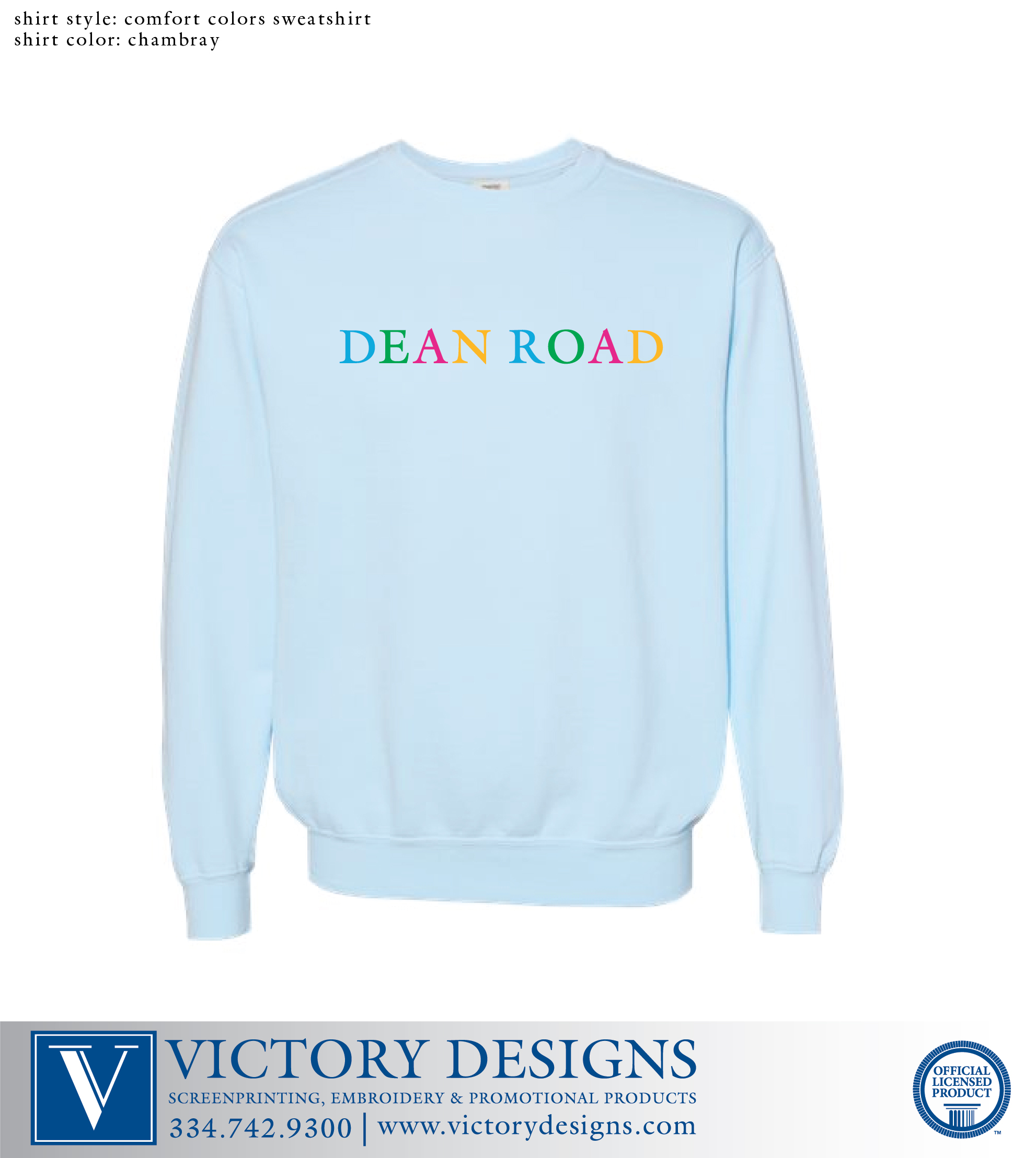 Dean Road - Multi-Color Seaside Design Comfort Color Sweatshirt (Adult sizes only)(2 color options) - Image 2