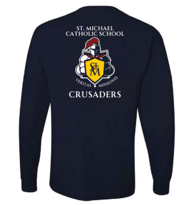 St. Michael Catholic School - Mascot Navy Long Sleeve Tee