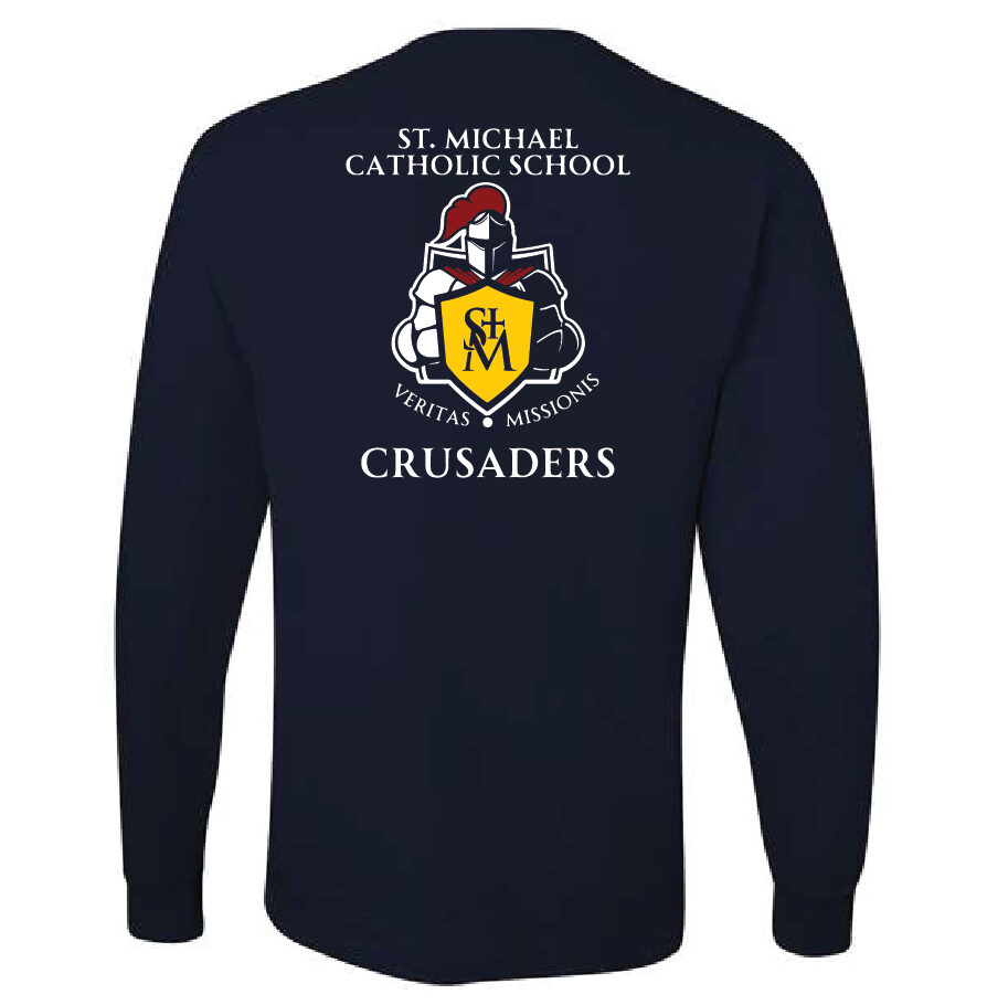 St. Michael Catholic School - Mascot Navy Long Sleeve Tee