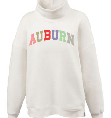 Creekside- Cream Pennant Mock Neck Sweatshirt