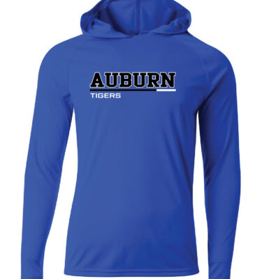 AJHS- Royal Auburn Line Design Hooded Long Sleeve Tee