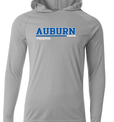 AJHS- Grey Auburn Line Design Hooded Long Sleeve Tee