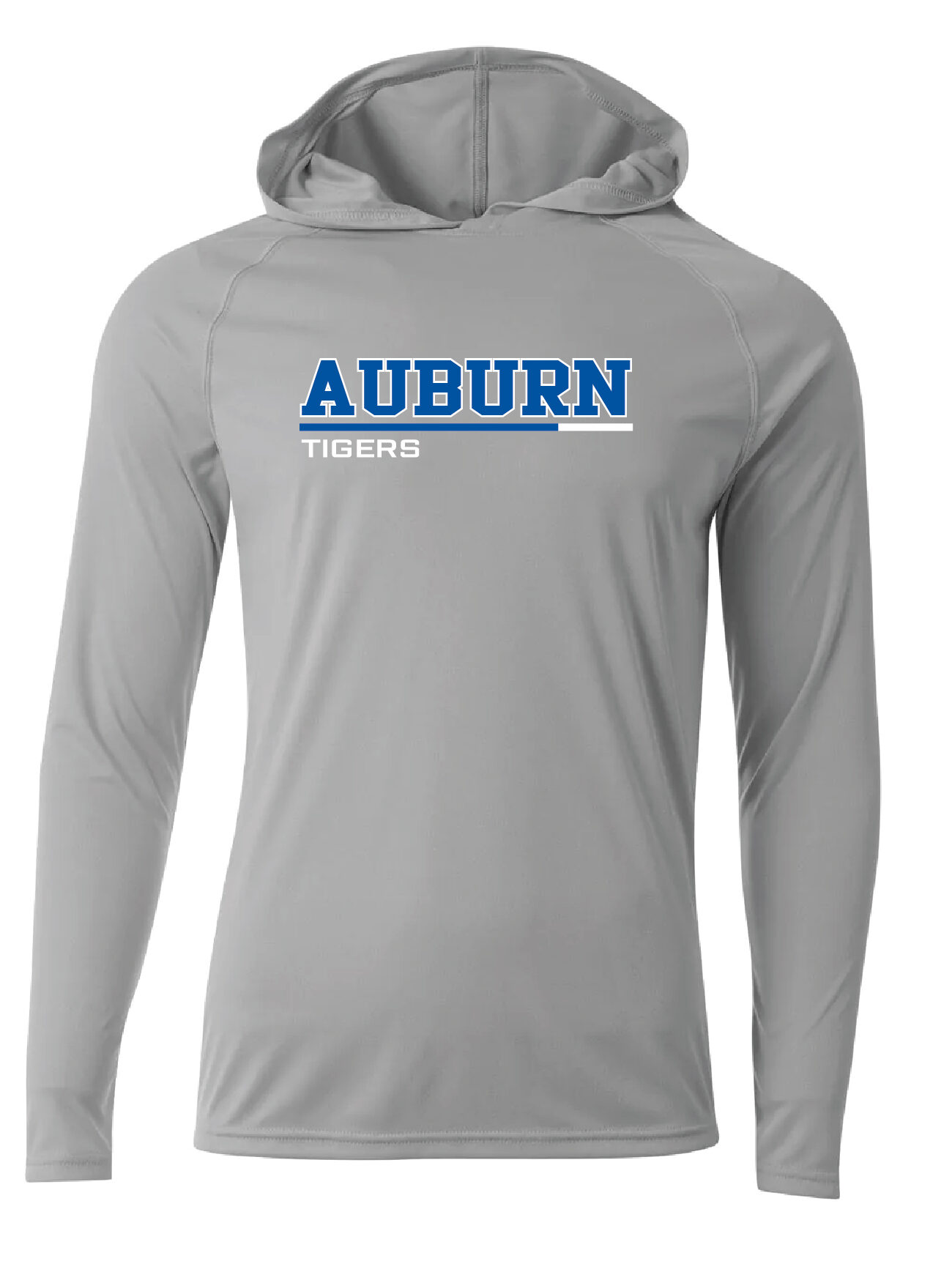 AJHS- Grey Auburn Line Design Hooded Long Sleeve Tee