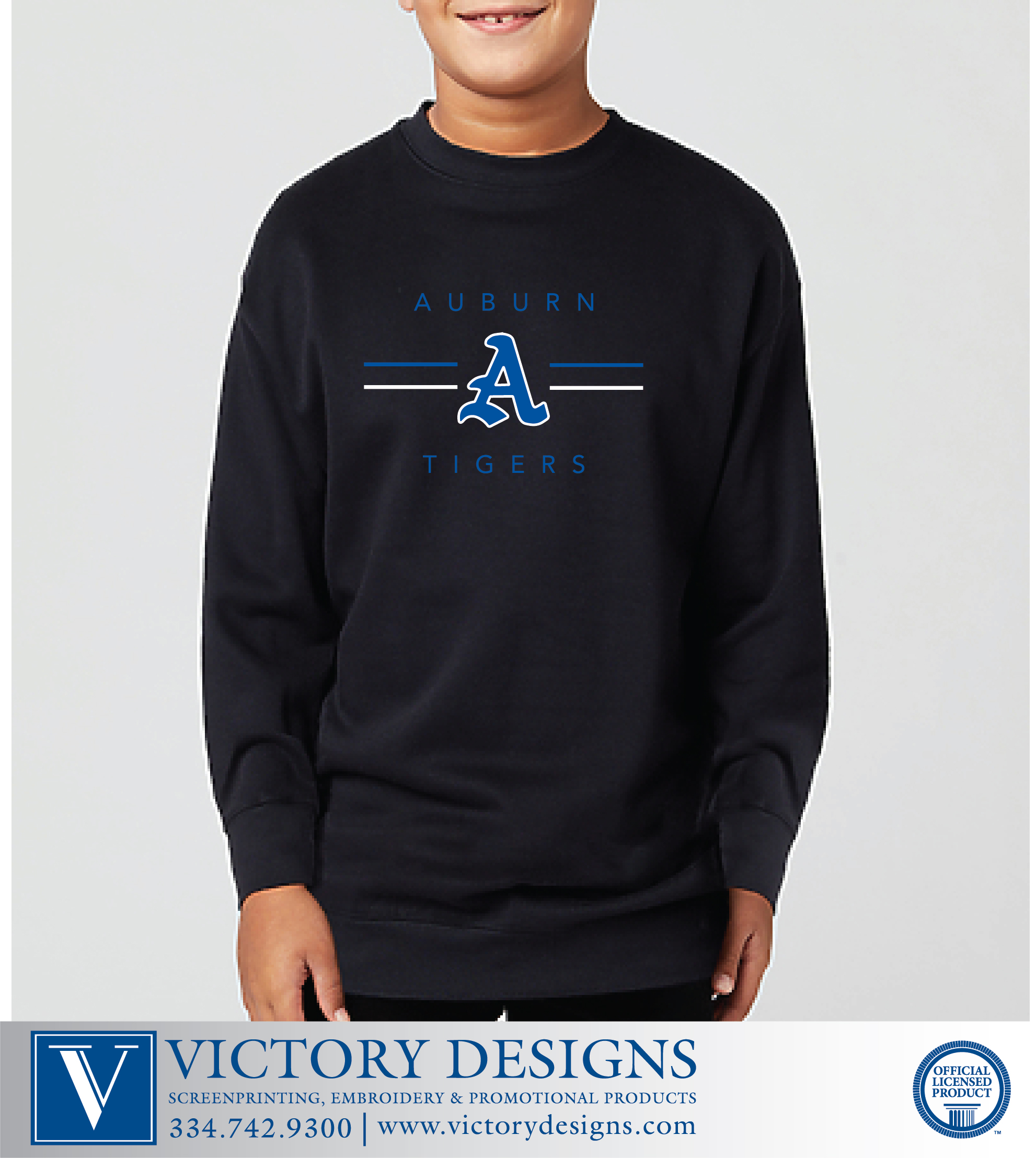 AJHS- Black A Line Design Cotton Heritage Crewneck Sweatshirt - Image 2