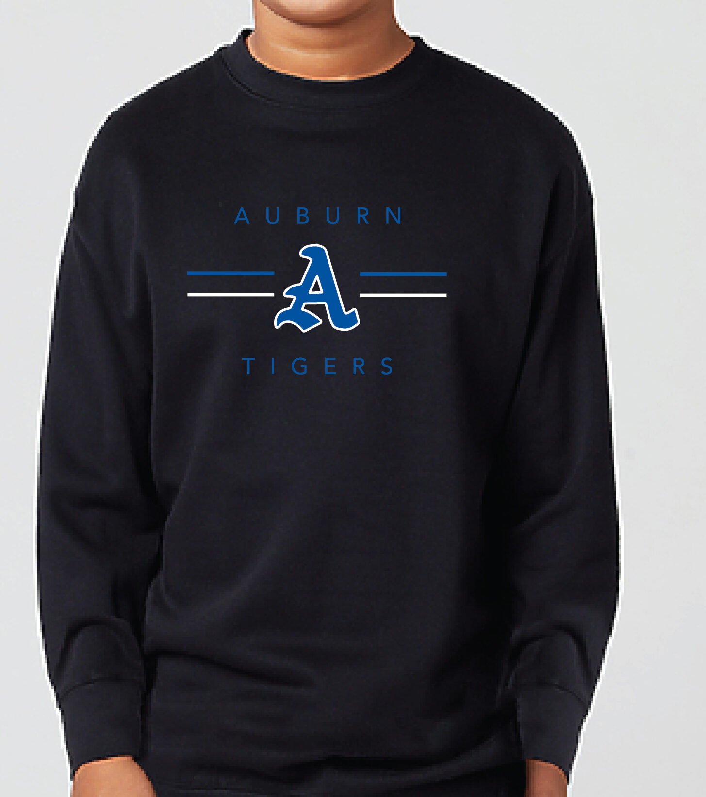 AJHS- Black A Line Design Cotton Heritage Crewneck Sweatshirt