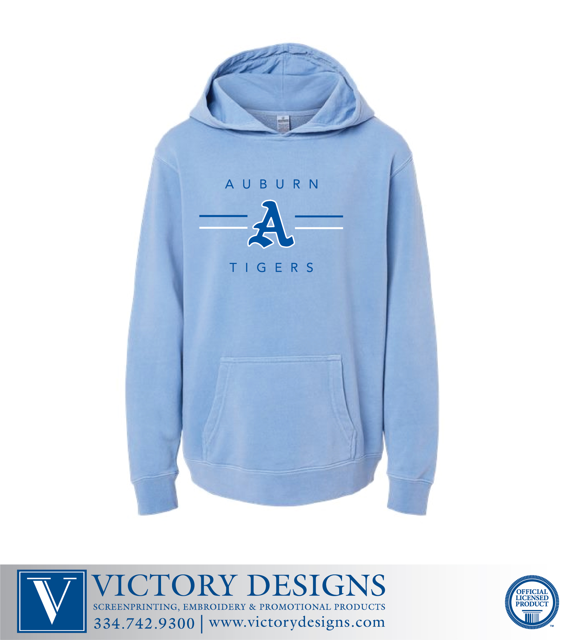AHS- Light Blue Center A Line Design Hoodie - Image 2