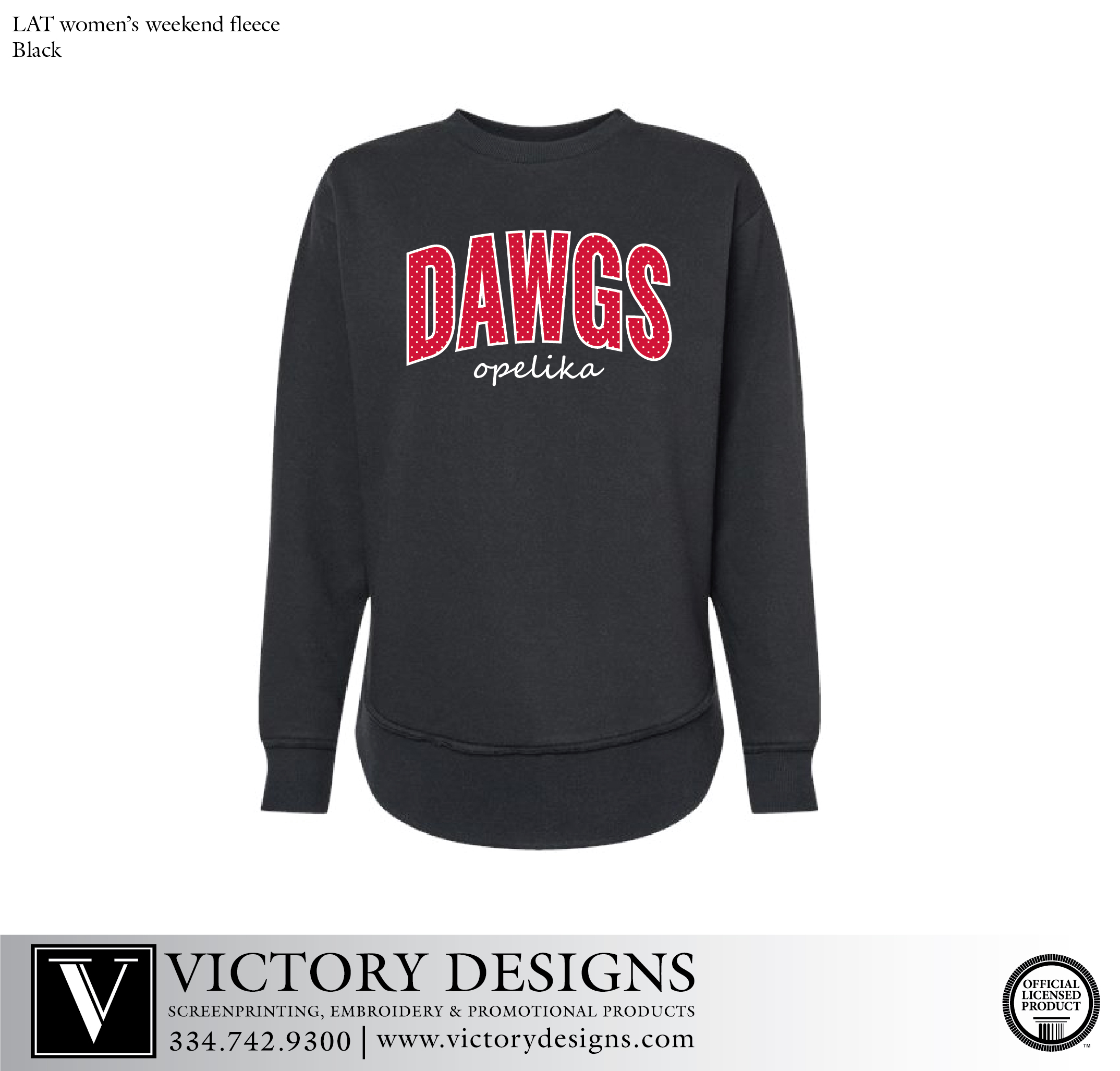 Northside- Black Polka Dot DAWGS Weekend Fleece Sweatshirt - Image 2