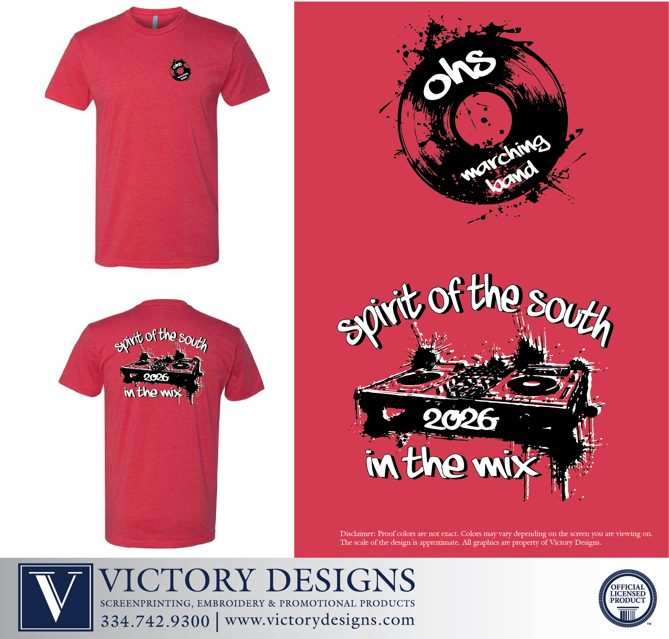 OHS - Spirit of The South - Red "In the Mix" T-Shirt - Image 2