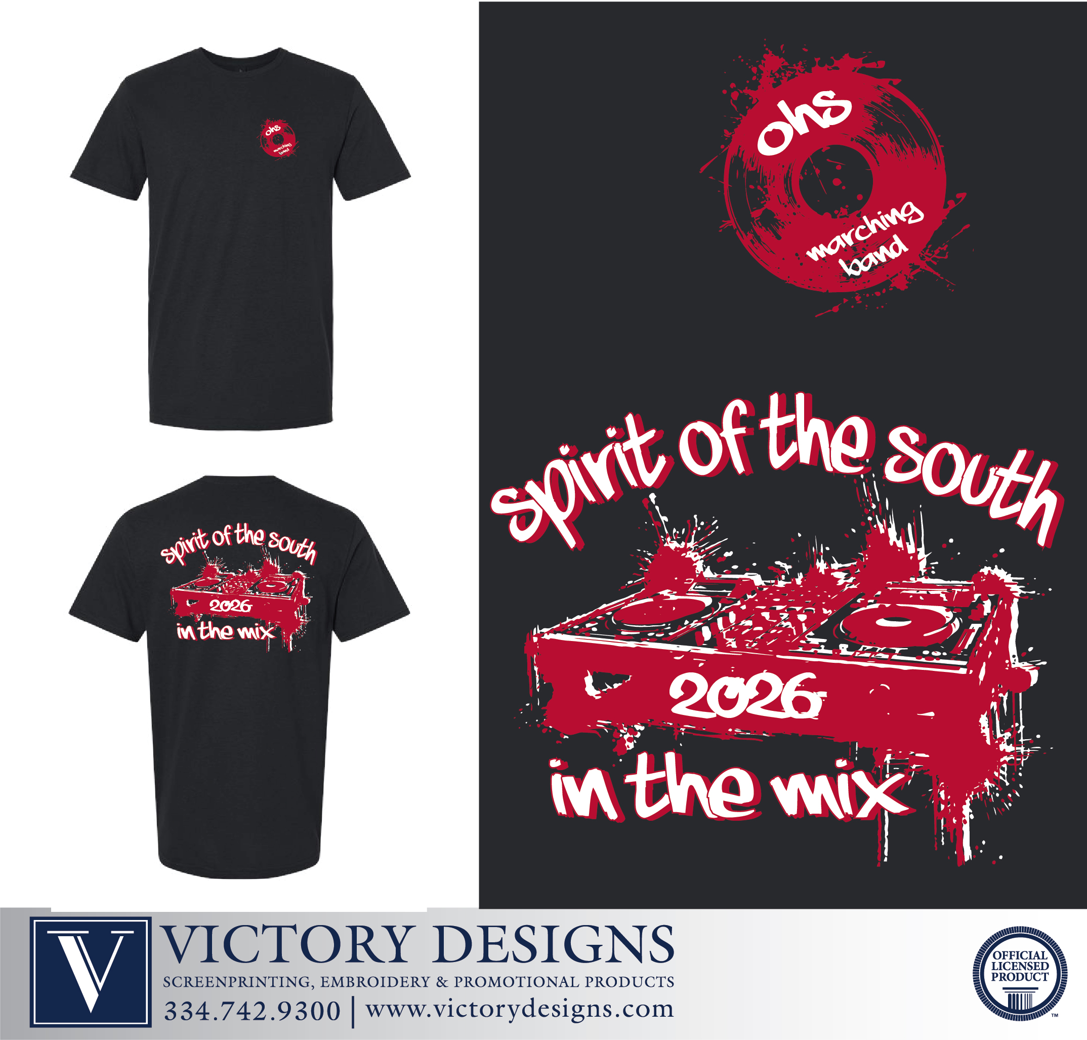 OHS - Spirit of The South - Black "In the Mix" T-Shirt - Image 2