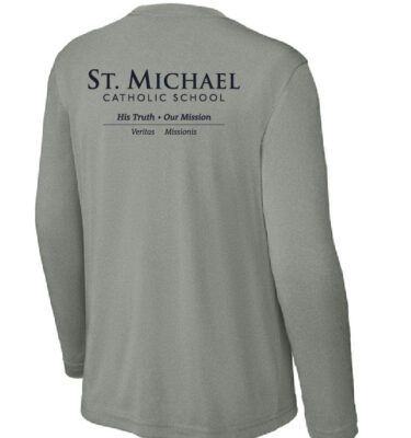 St. Michael Catholic School - Grey Concrete Heather Long Sleeve Dri-Fit Tee