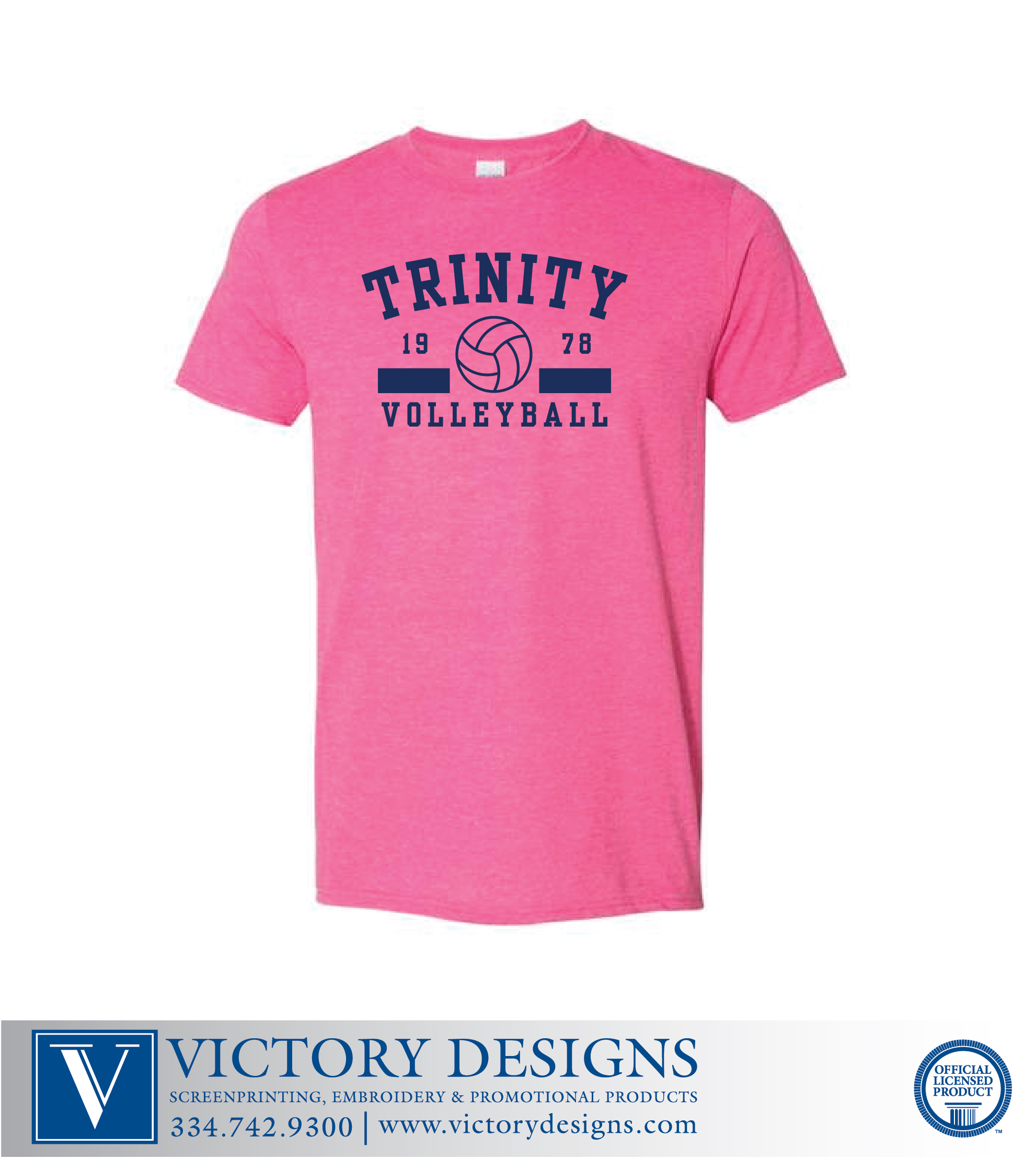 TCS- Volleyball Pink Gildan Tee - Image 2