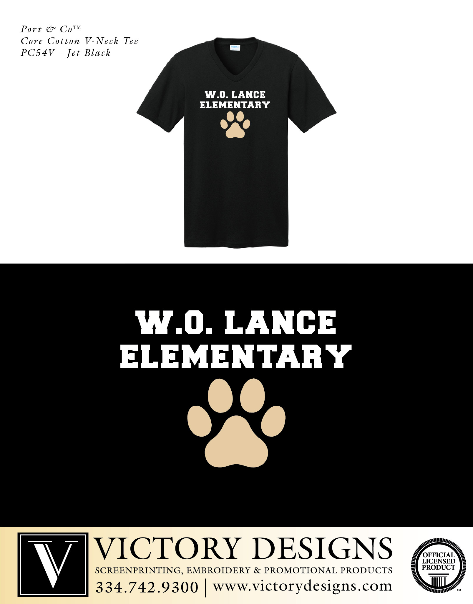 W.O. Lance- V-Neck Paw Print Tee - Image 2