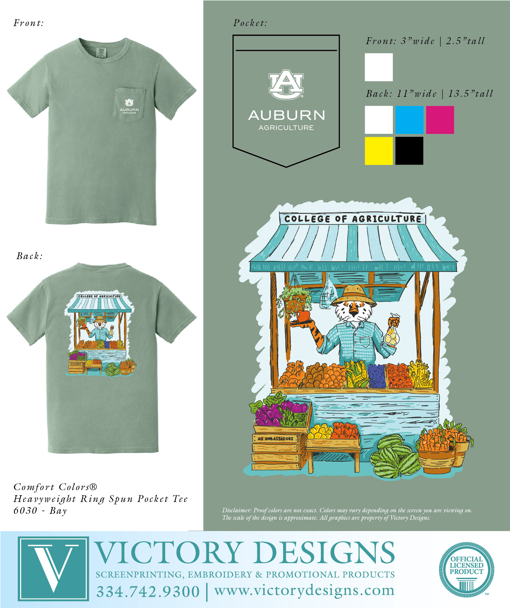 AU AG Ambassadors - Farmer's Market Aubie Tees (3 color options) - Image 2