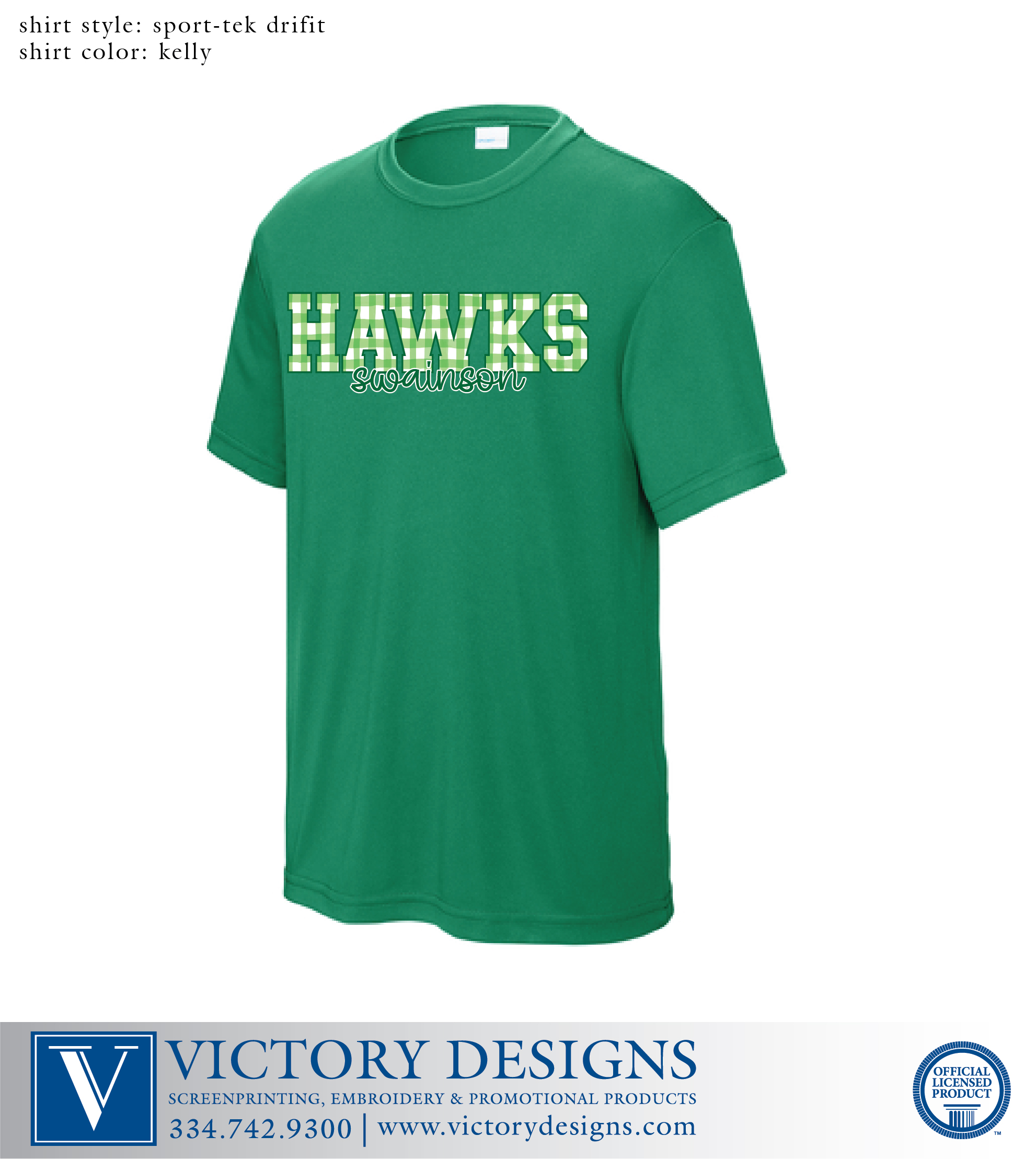 Creekside- Gingham HAWKS Dri-Fit Tee (5 Color Options) - Image 2