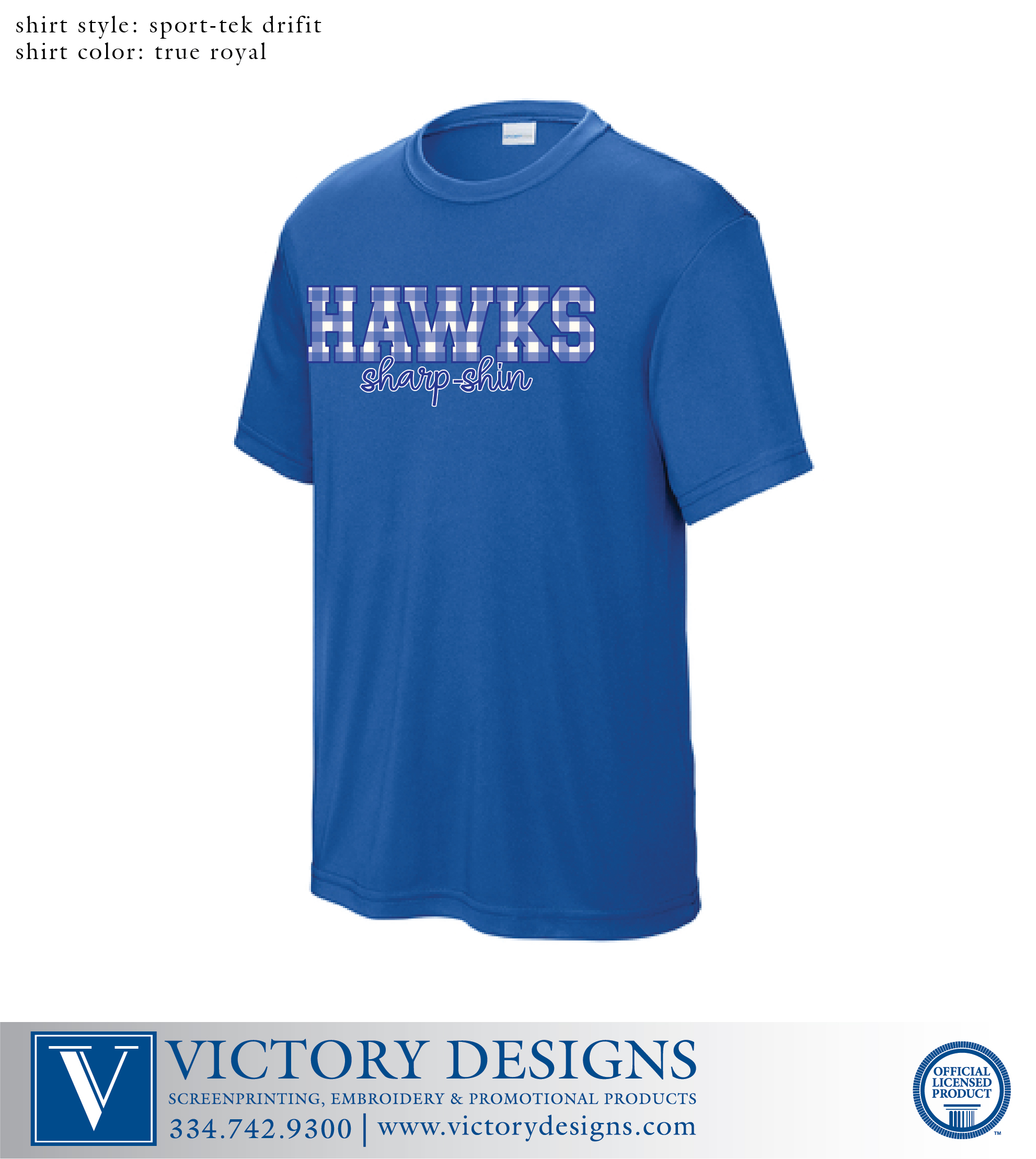 Creekside- Gingham HAWKS Dri-Fit Tee (5 Color Options) - Image 3