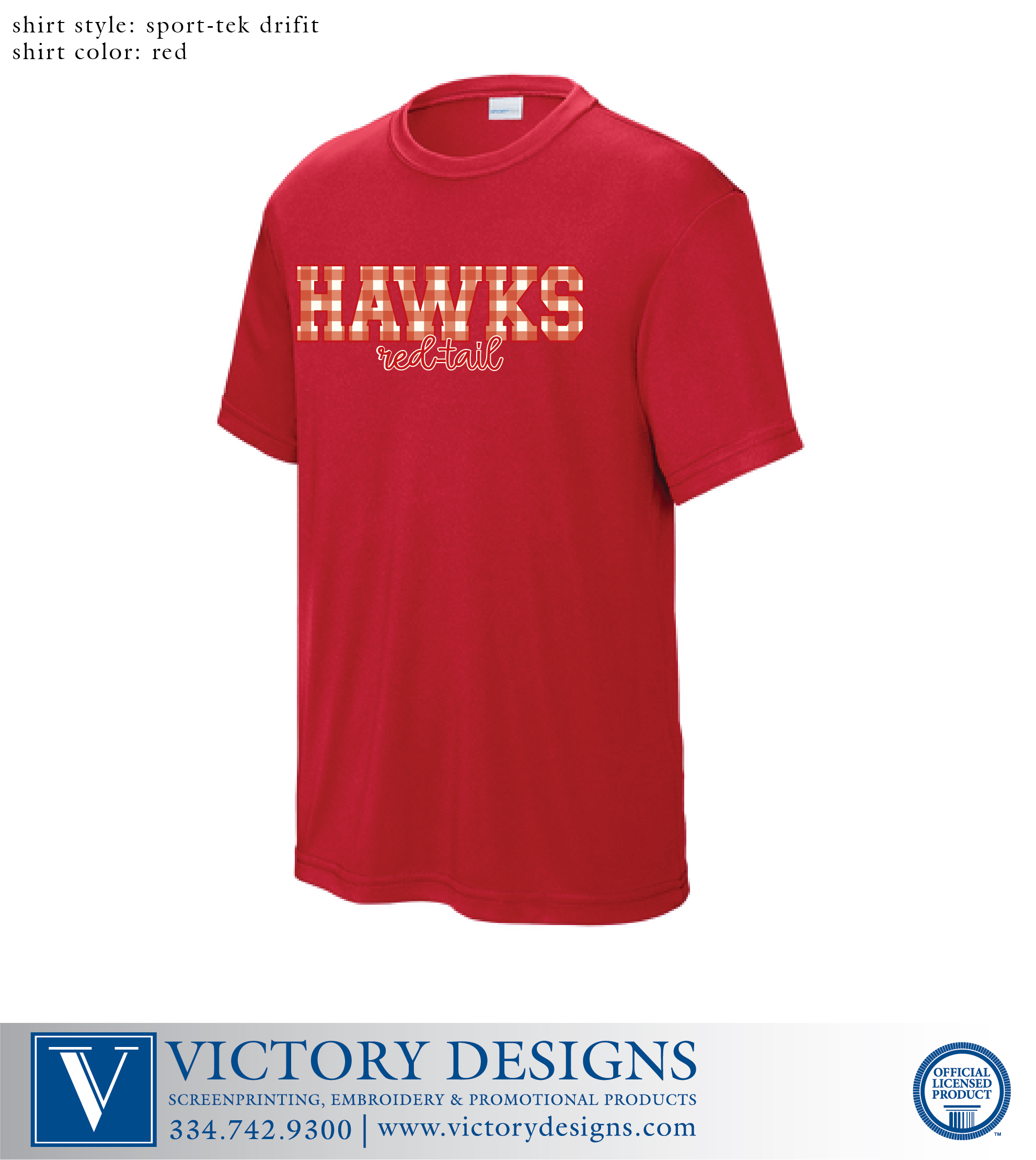 Creekside- Gingham HAWKS Dri-Fit Tee (5 Color Options) - Image 4