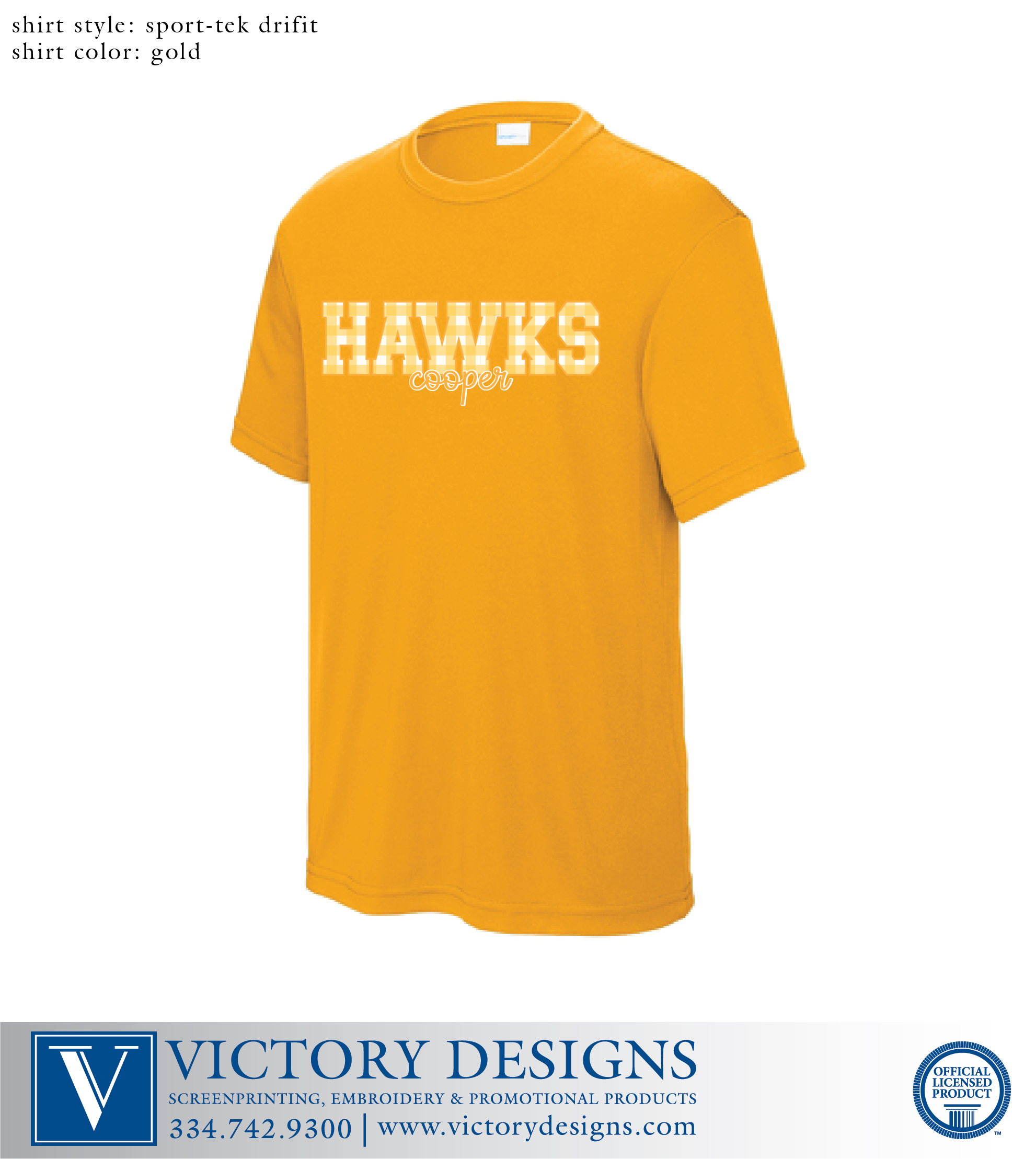 Creekside- Gingham HAWKS Dri-Fit Tee (5 Color Options) - Image 5