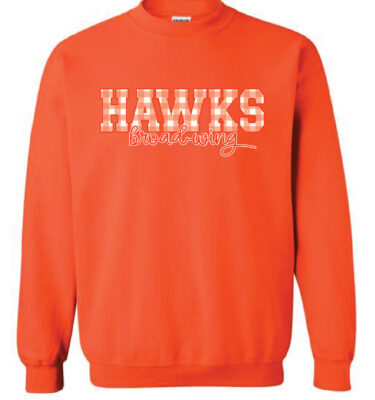 Creekside- Gingham HAWKS Crewneck Sweatshirt (4 Color Options)