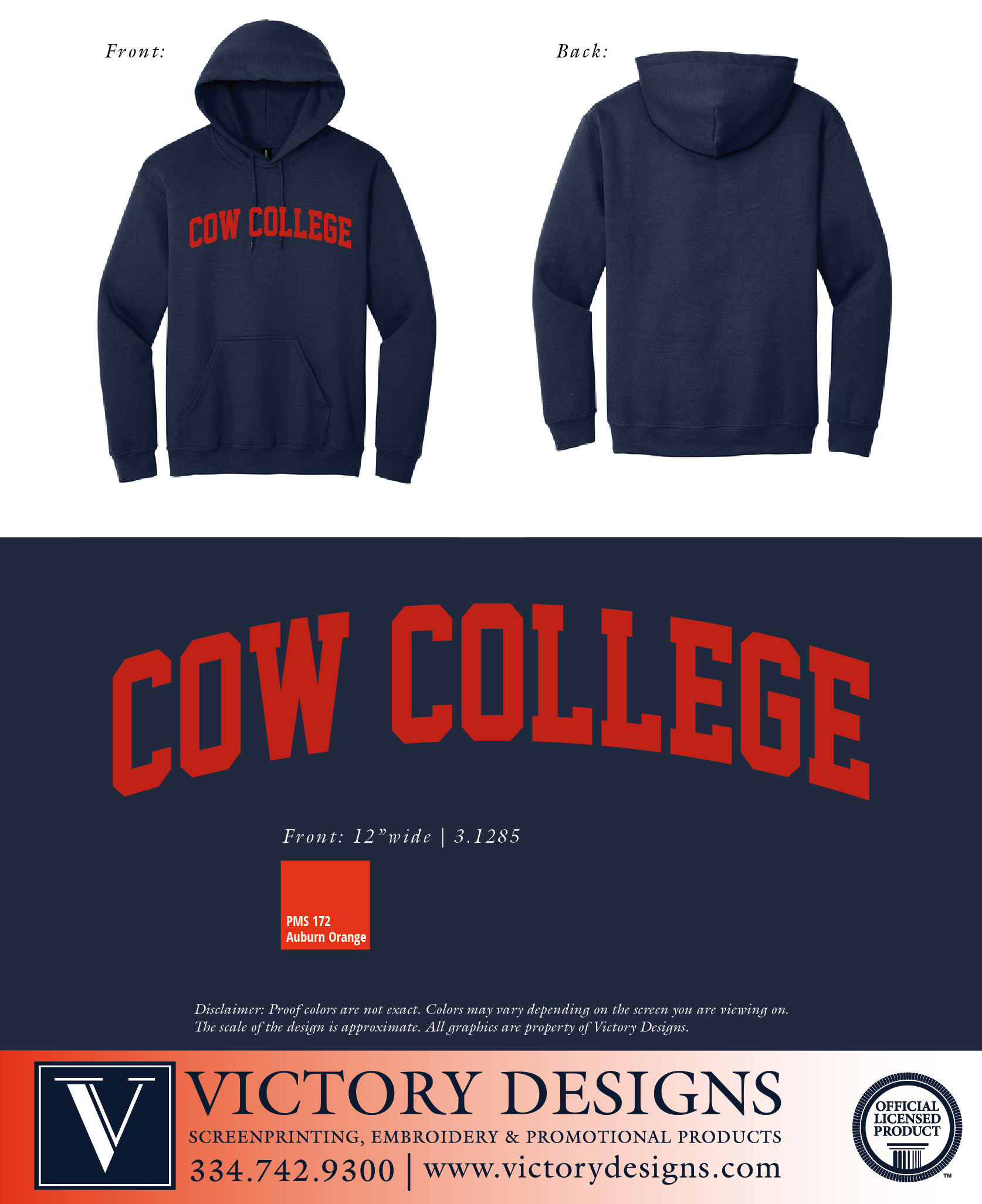 AU Collegiate Cattlemen - Cow College Hoodie - Image 2