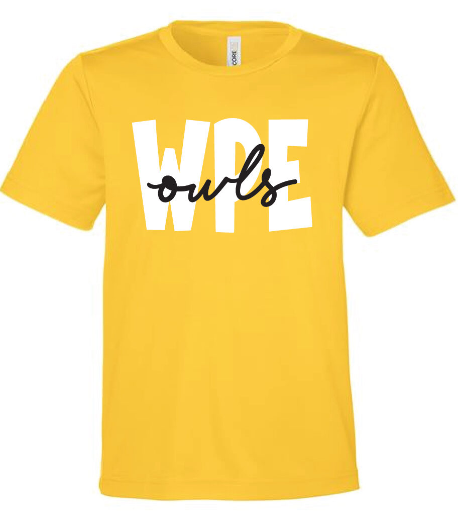 Woodland Pines Elementary- Yellow Owls Dri-Fit Tee
