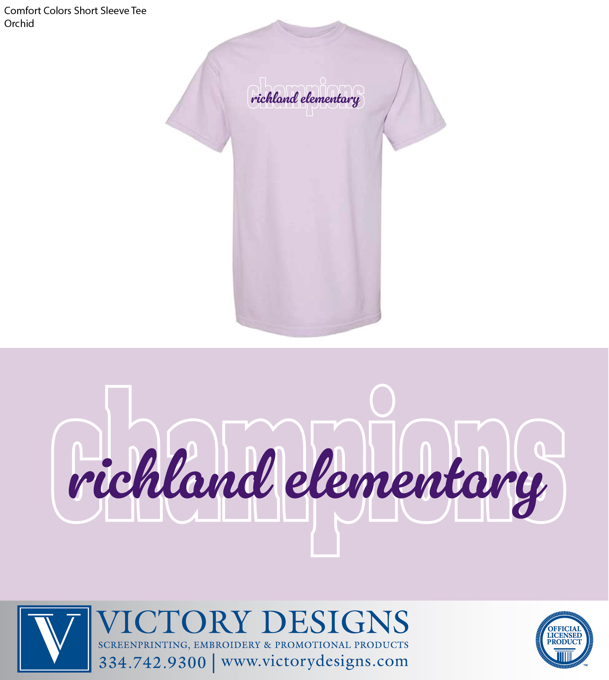 Richland Elementary - Orchid Script T-Shirt - Image 2