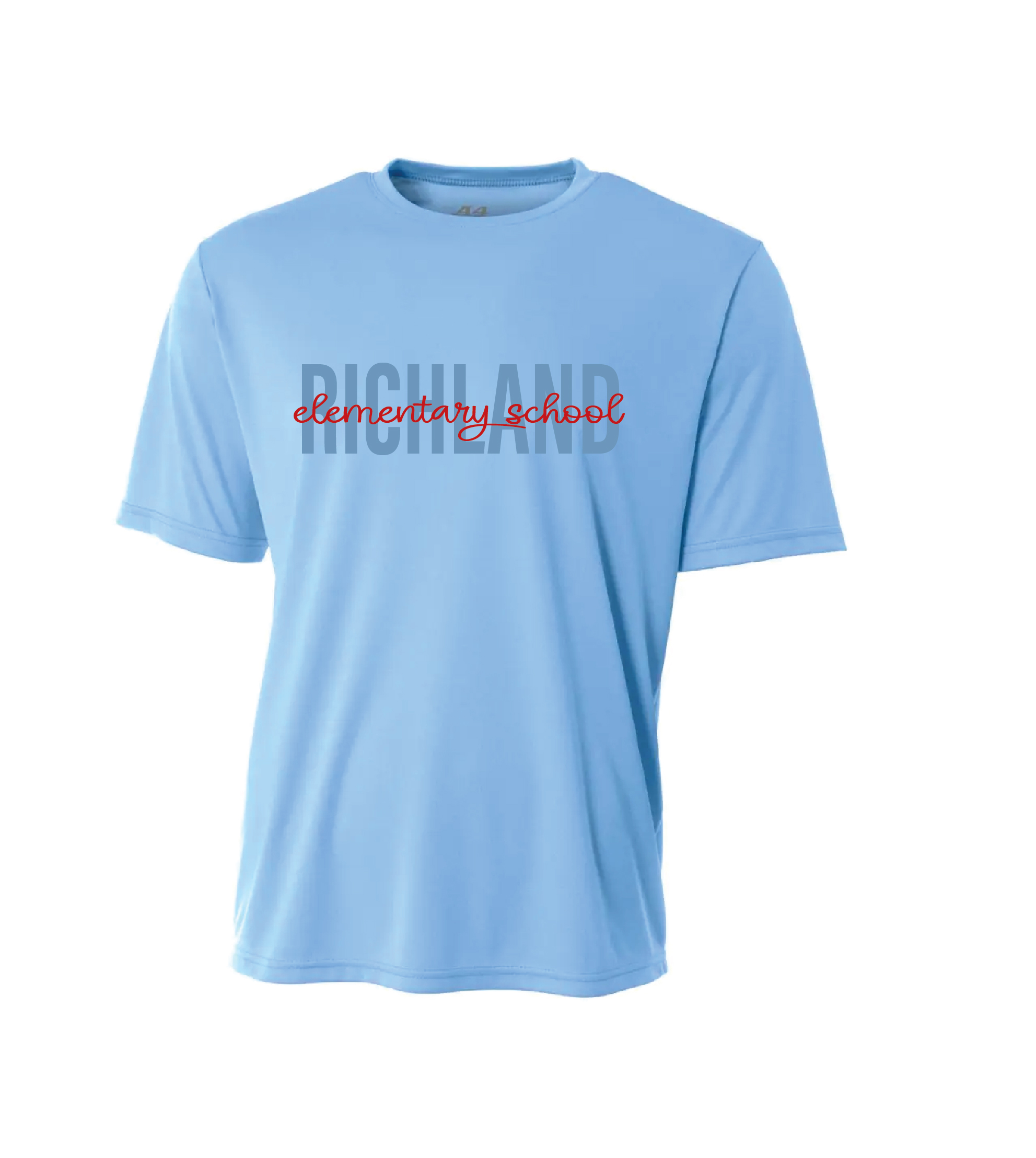 Richland Elementary - Light Blue Script Dri-Fit T-Shirt