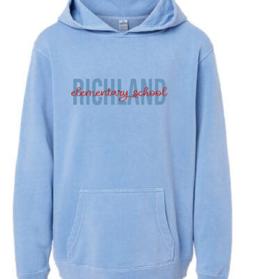Richland Elementary - Light Blue Script Hoodie