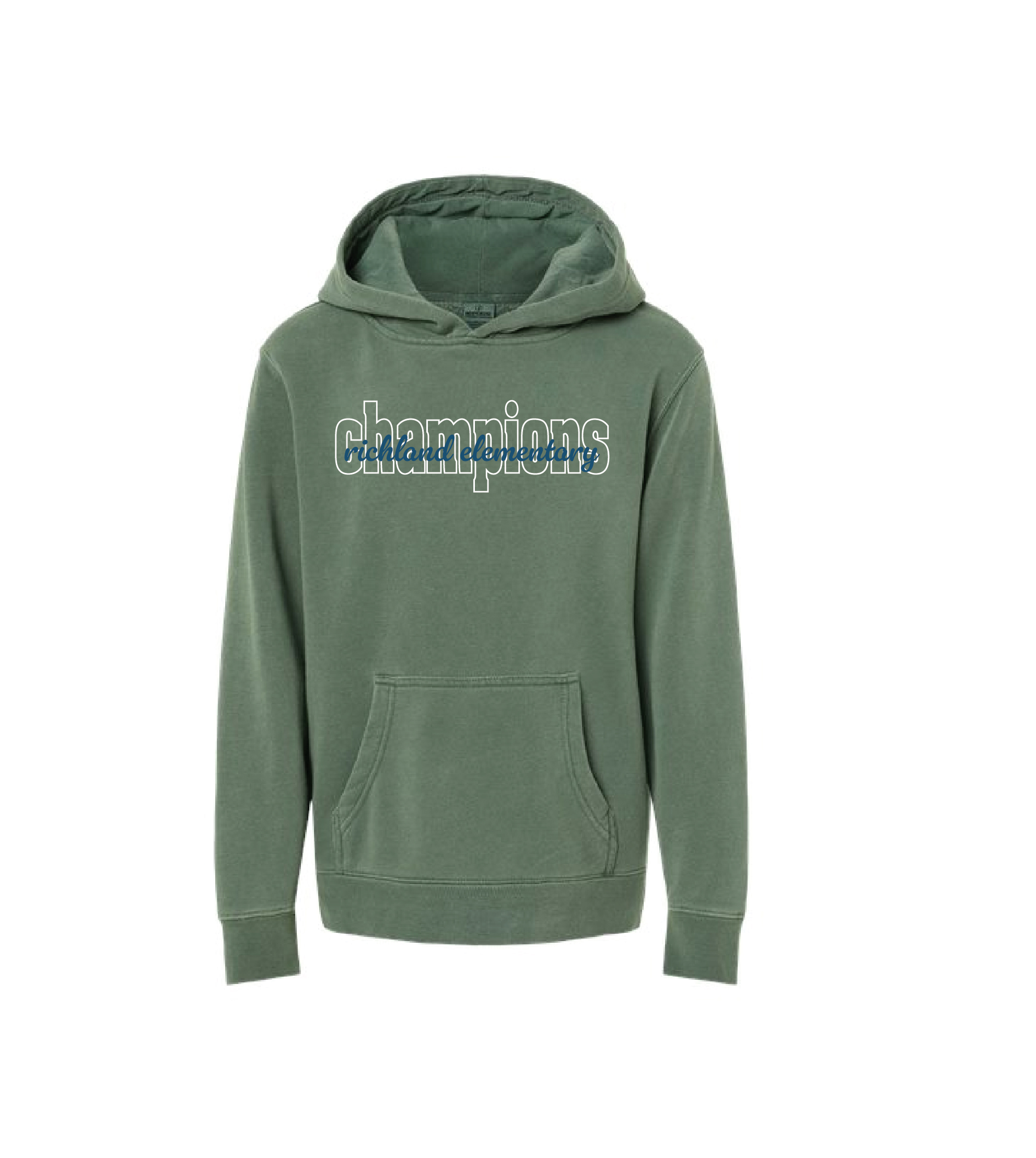 Richland Elementary - Alpine Green Script Hoodie - Image 2
