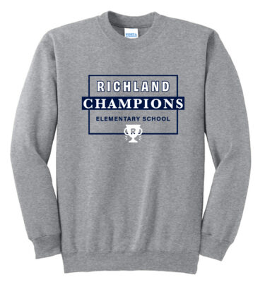 Richland Elementary - Grey Box Design Crewneck Sweatshirt