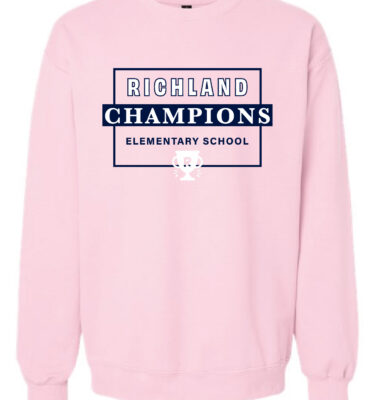 Richland Elementary - Pink Box Design Crewneck Sweatshirt
